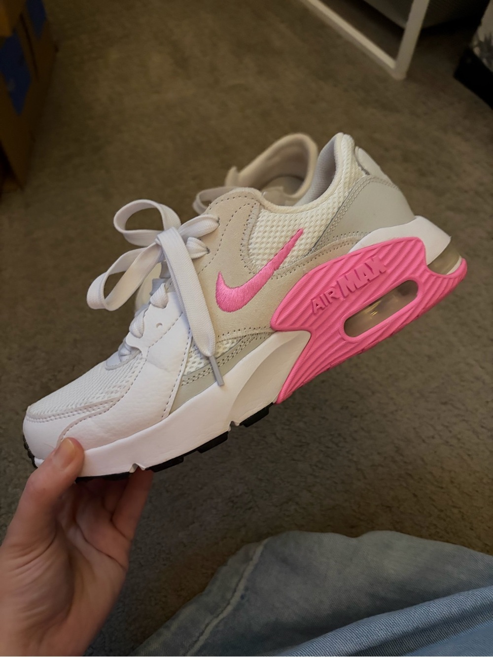 Nike Women’s Air Max Trainer Sneaker - White with Pink